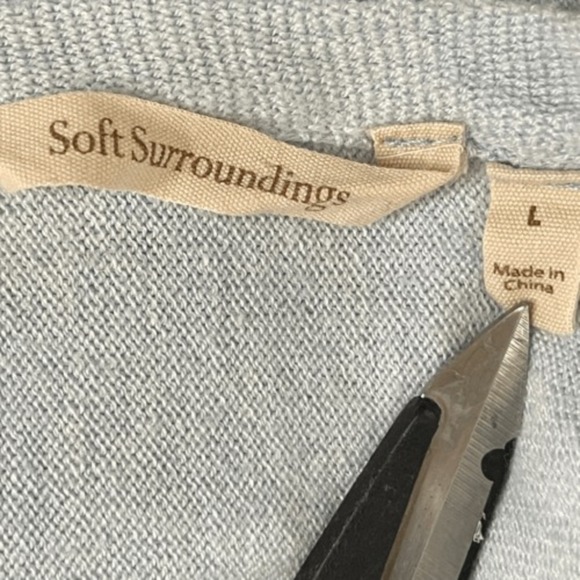 SOFT SURROUNDINGS Light Blue Sweater Tunic, Large - Picture 6 of 8